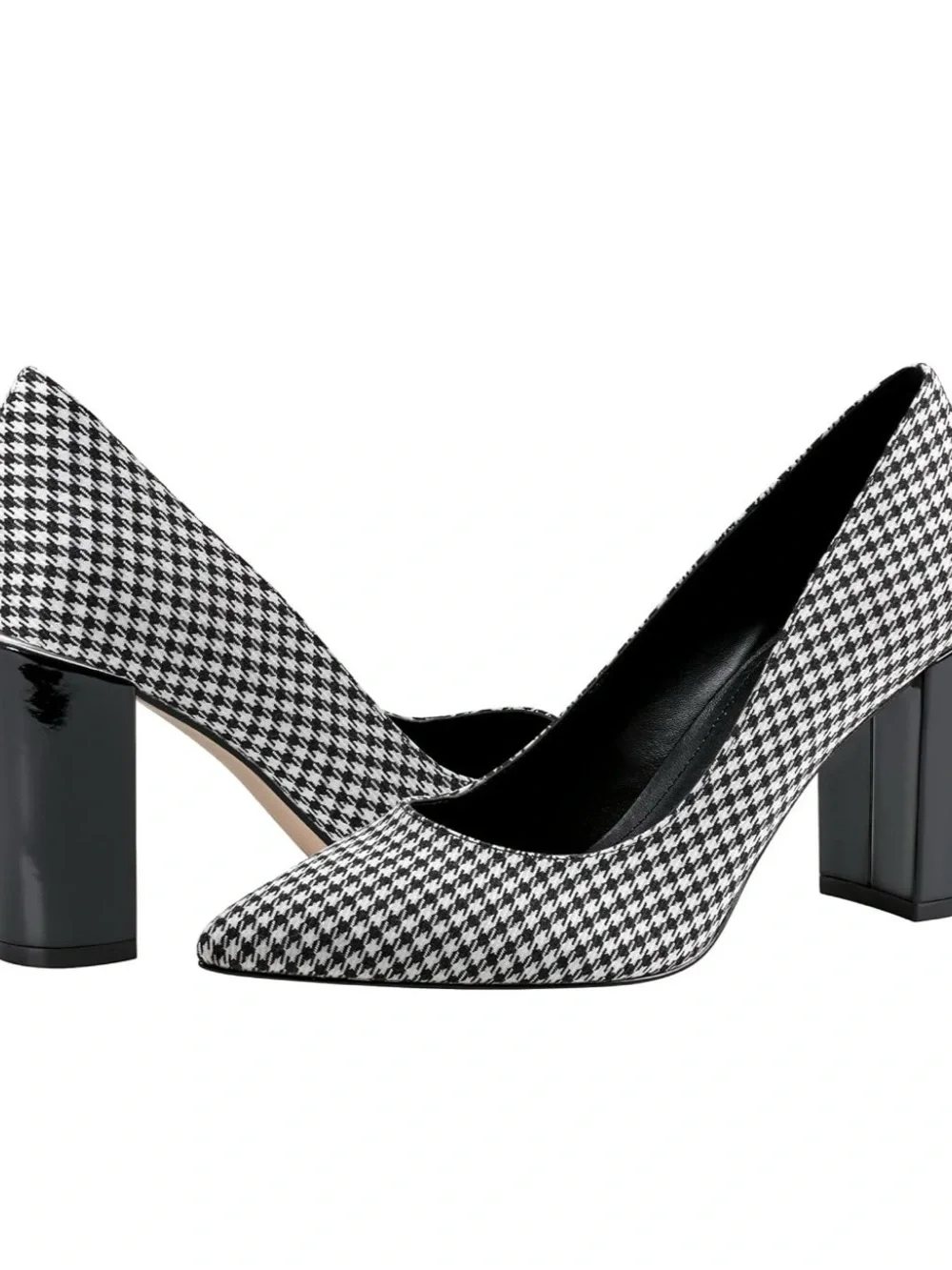 Marc Fisher viviene Black and White Houndstooth Pointed Toe Flats